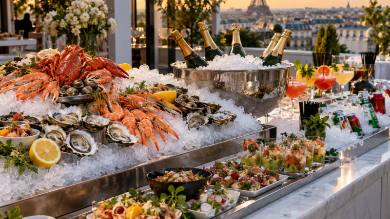 Quantité de glace pilée pour un buffet ou cocktail